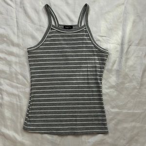 Juniors Medium Grey & White Striped Tank Top from Rue 21